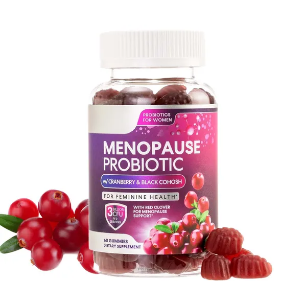 OEM/ODM Probiotic Gummies for Women′s Menopause with Cranberry and Black Cohosh, Immune Support Probiotic Supplements