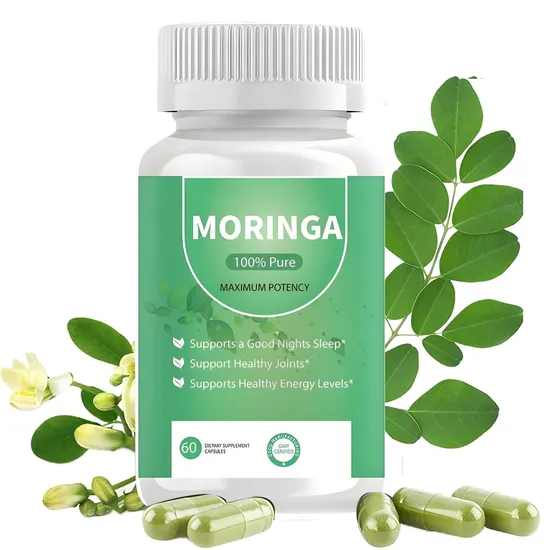 OEM/ODM Pure Moringa Powder Capsules Moringa Supplement for Energy, Immunity and Joint Health Moringa Leaf Extract