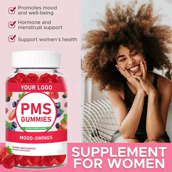 OEM/ODM Teen Girls Pms Turmeric Vitamins Supplement Relief Hormone Balance Support Gummies