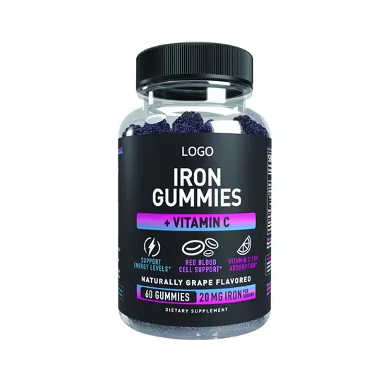 OEM/ODM Vitamin Complexes Folic Acid and Zinc Vegan Gummies Provide Energy Support for Iron Deficiency and Anemia