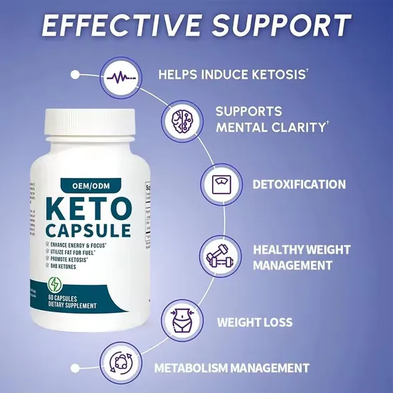 OEM/ODM Weight Loss Slimming Replenish Energy Herbal Supplements Promotes Metabolism Keto Capsules