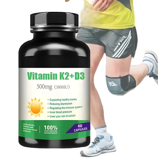 OEM/OEM Supplement Vitamin K2 Mk7 Softgels Vegetarian Support Bone Health Heart Vitamin D3 K2 Capsules