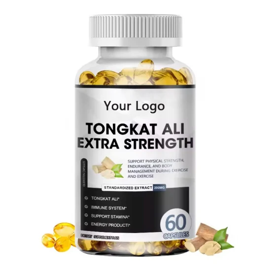 OEM Tongkat Ali Extra Strength and Maca Root Extract Softgel Capsule Male Energy Supplement Ginseng Capsule