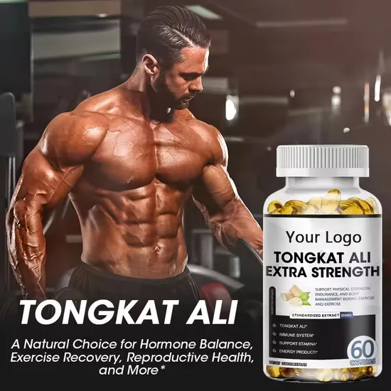 OEM Tongkat Ali Extra Strength and Maca Root Extract Softgel Capsule Male Energy Supplement Ginseng Capsule