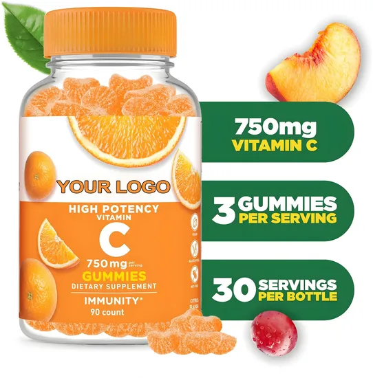 Own Brand Vitamin Supplements for Immune Support, Hair Growth Vegan Vitamin C Gummies