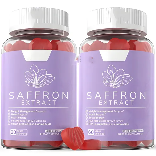 Saffron Extract Supplement Supports Mood, Energy and Vision Vegan Candy Saffron Gummies