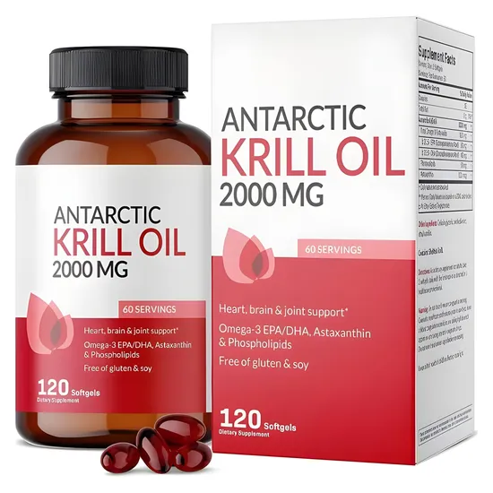 Support Healthy Joints and Mobility Softgels Omega-3 Phospholipids with Astaxanthin Antarctic Krill Oil Capsules