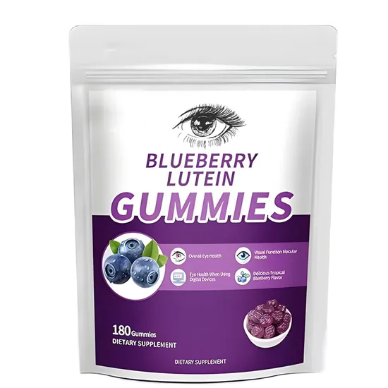 Vegan Blueberry Lutein Eye Vitamin Candy, Eye Health Supplement Lutein Gummies for Kids and Adults