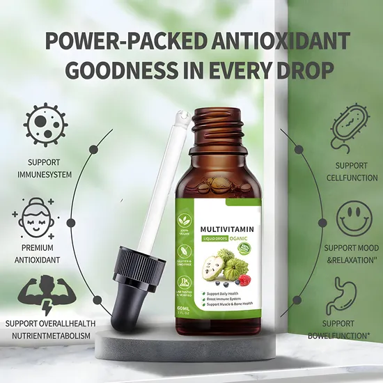 Vitamin Supplements Private Label Organic Prickly Fruit Leaf Extract Multivitamin Liquid Drops