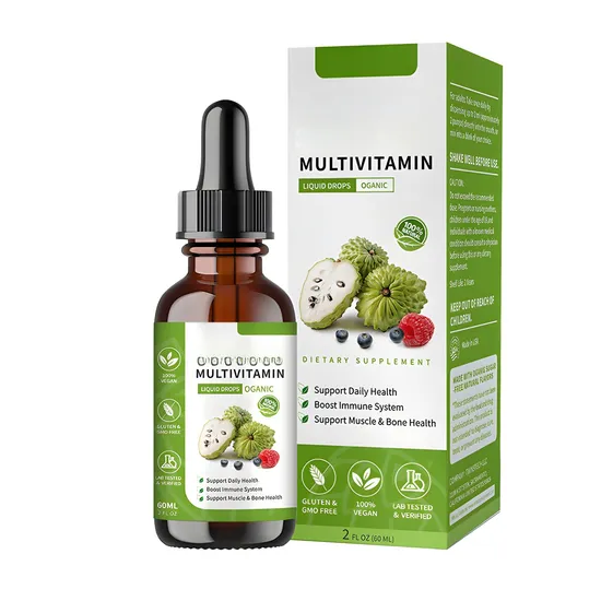 Vitamin Supplements Private Label Organic Prickly Fruit Leaf Extract Multivitamin Liquid Drops