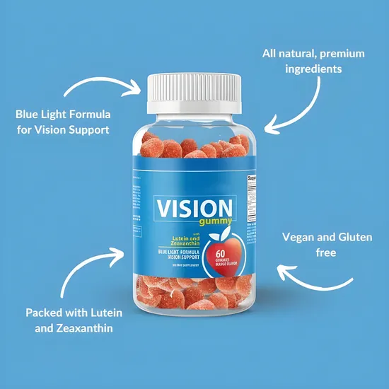 Wholesale Labeling Adult Children Lutein Gummies Vitamin Eye Care Candy Lutein Supplements