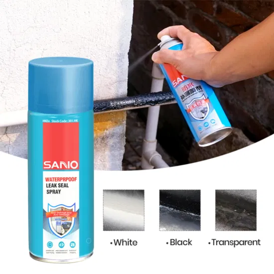 OEM Logo Leak Seal Repair Black Rubber Seal Waterproofing Leakage Spray Aerosol Spray Paint