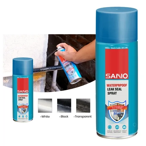 Sanvo Clear Waterproof Leak Repair 400ml Black Liquid Rubber Waterproof Sealant Spray Thermosetting White Leak Repair Spray