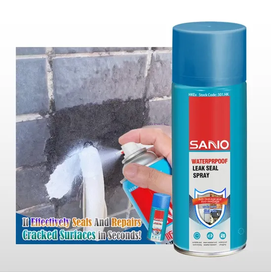 Sanvo Clear Waterproof Leak Repair 400ml Black Liquid Rubber Waterproof Sealant Spray Thermosetting White Leak Repair Spray