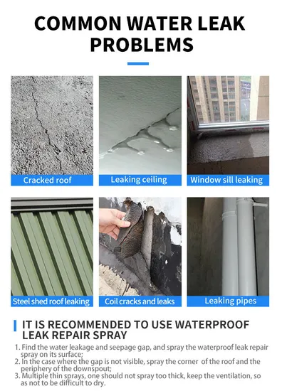 Sanvo Leak Repair Spray Nano Leak Seal Repair Trapping Liquid Rubber Spray Waterproofing Spray for Roof