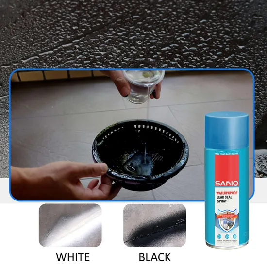 Sanvo Nano Leak Seal Repair Flexible Rubber Coating Spray for Roof Leak Stop Trapping Spray Aerosol Waterproof Spray