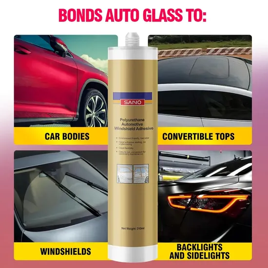 Sanvo Auto Glass Adhesive Environment Protection PU Sealant Windshield Polyurethane Glue Polyurethane Adhesive Sealant for Glass