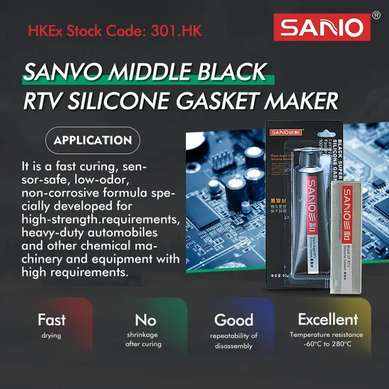 Sanvo Custom High Quality Automotive Adhesives Middle High-Temp Silver RTV Silicone Gasket Maker