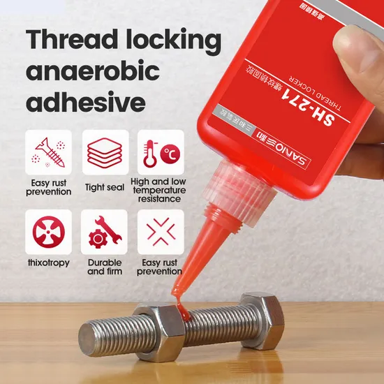 Sanvo Thread Locker 271h Red 50ml High Strength Anaerobic Threadlocker Supplierslock & Seal Nuts Bolts Fasteners and Metals