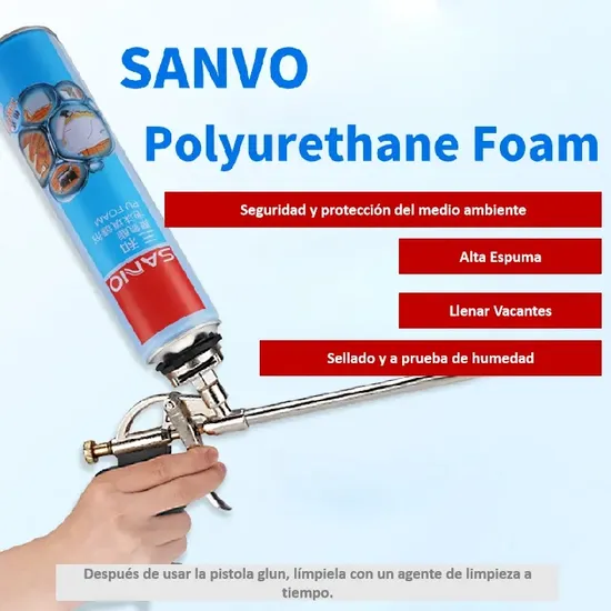 Sanvo 750ml PU Foam Spray Adhesive Bonding Sealing Insulation Packing Woodworking Construction Leather Water Solvent Based