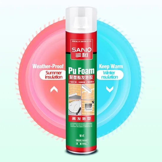 Sanvo 960ml PU Foam Spray Polyurethane Foam PU Polyurethane Foam Insulation for Big Gap Filler Hole Filler