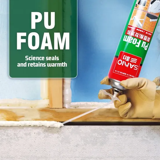 Sanvo 960ml PU Foam Spray Polyurethane Foam PU Polyurethane Foam Insulation for Big Gap Filler Hole Filler