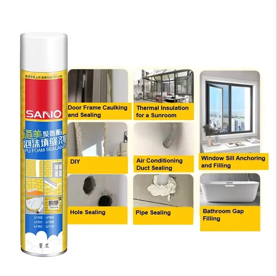 Sanvo High Quality One Component Polyurethane Insulation Expanding PU Faom Sealant Spray PU Foam