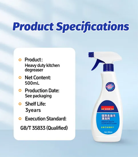 Sanvo High Quality Disposable 500ml Kitchen Greasy Dirt Cleaner OEM & ODM Acceptable Factory Price