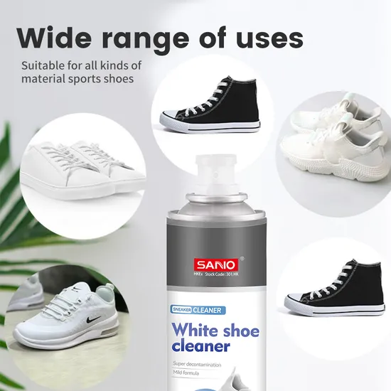 Sanvo Sneaker Care Cleaner Spray Sport Shoes Whitening Spray Eco-Friendly Rich Foam Cleaner Kit White Foam Shoe Cleaner