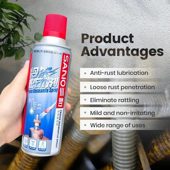 Sanvo Anti-Rust Lubricant Auto Detailing High Quality Customized Car Care Spray Cleaner 12oz Rust Remove Spray Lubricant Aerosol