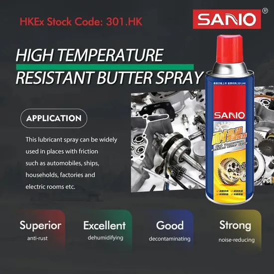 Sanvo Heat Resistant Lithium Grease Lubrication Rust Protection for Automotive Parts Industrial Gear Spray