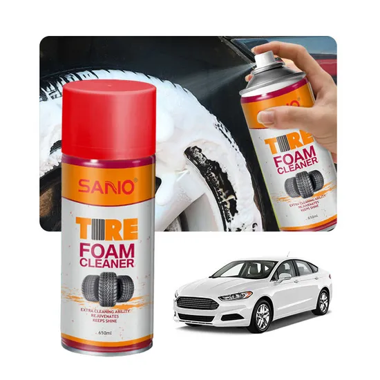 Sanvo Liquid Tire Cleaner Aerosol Spray Professional Polishing Tire Shine