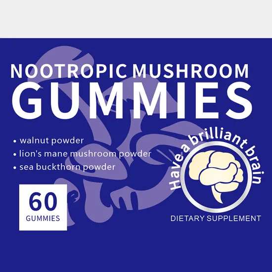 Brain Boosting Herbal Organic Vegan Mushroom Gummy for Adults and Teens