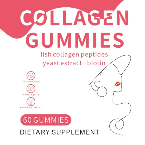 Glowing Glutathione Gummies with Biotin and Marine Collagen Hydrolyzed Supplements