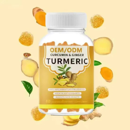 OEM Natural Dietary Pectin Supplement Turmeric Root Extract Turmeric Chewable Gummies