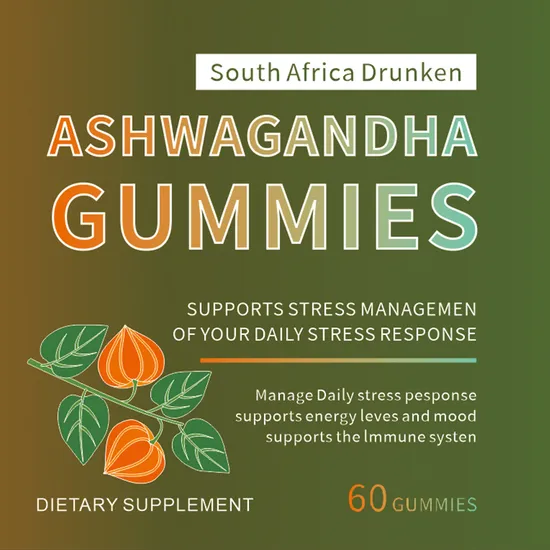 OEM Sugar-Free Ashwagandha Gummies Dietary Supplement Stress Relief Calming Sleep