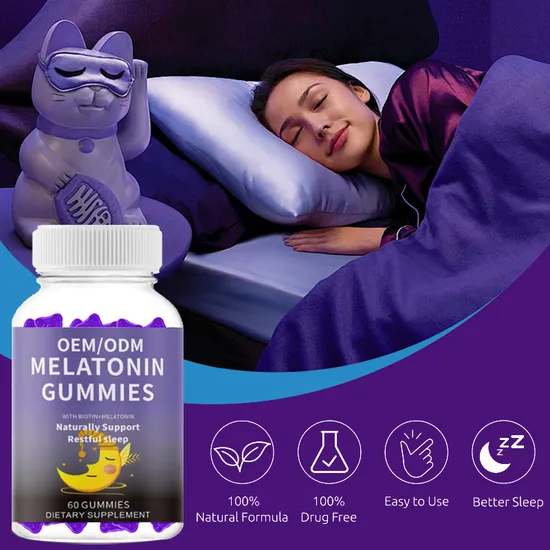 OEM Sugar Free Deep Sleep Gummies Vegetarian Melatonin Gummies Supplement