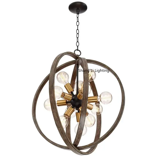 American Village Chandelier Living Room Simple and Creative Spherical European Style Retro Bedroom Porch Corridor Stair Dining Room Pendant