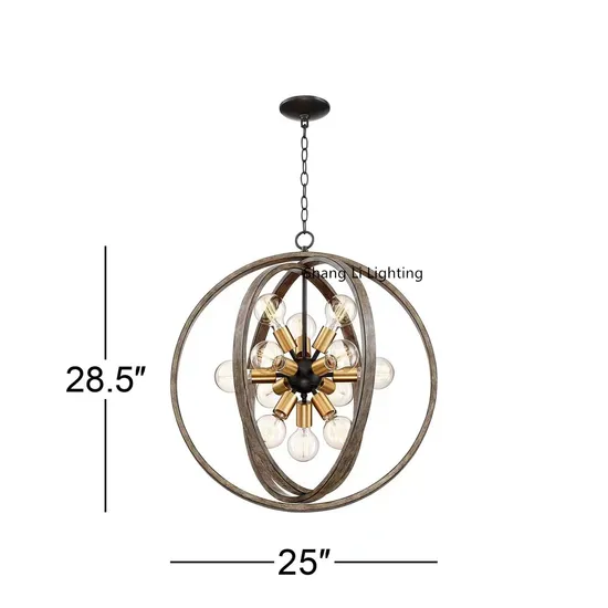 American Village Chandelier Living Room Simple and Creative Spherical European Style Retro Bedroom Porch Corridor Stair Dining Room Pendant