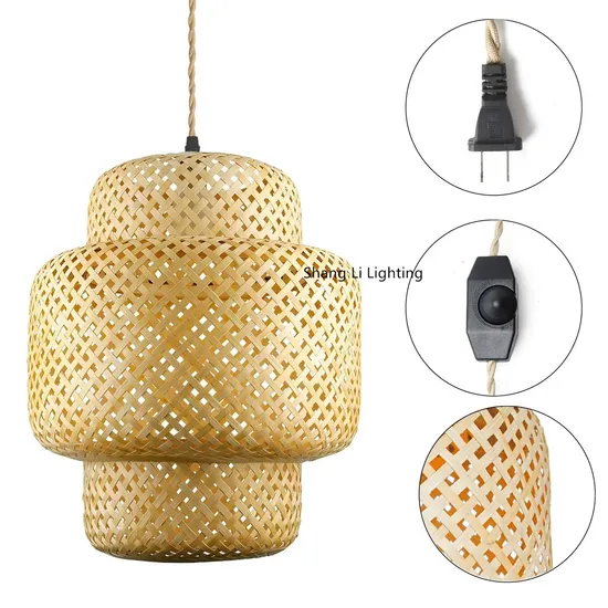 Bamboo Art Chandelier Retro Pastoral Zen Tea Room Lamps Creative Personality Lantern Restaurant Restaurant Bamboo Rattan Art Pendant