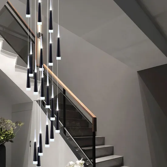 High Quality Modern Luxury Hanging Chandelier Large Wicker Pendant Spot Light for Stair