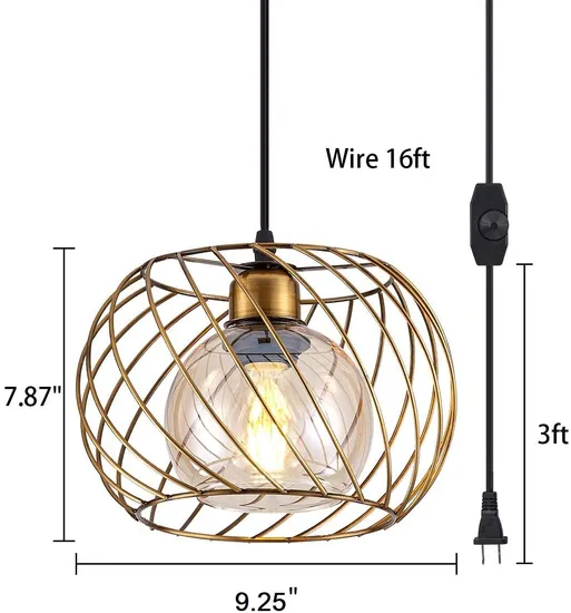 Industrial Pendant Light, Farmhouse Metal Hanging Ceiling Lamp for Kitchen Bar Cafe Hair Salon Restaurants Dining Room and Hotel