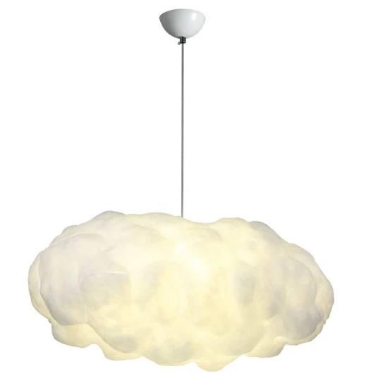 Modern Creative Simple White Cloud Pendant Light Shopping Mall Metal Ceiling Hanging Lamps Stairs Decorative Chandelier