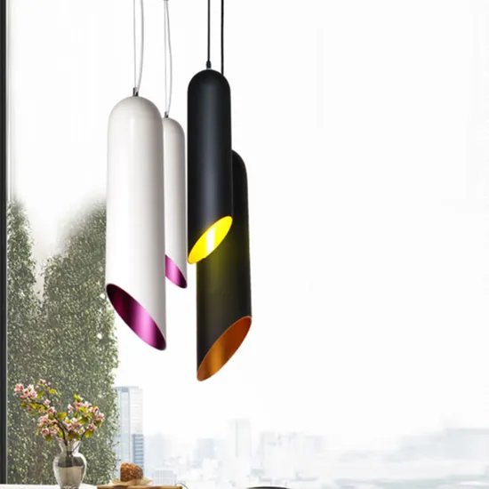 Modern Decorative Black Aluminum Bamboo Pendant Lamp Hanging Chandeliers