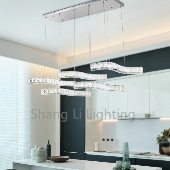 Restaurant Lamp Designer Light Luxury Creative Wave-Shaped Crystal Chandelier Modern Minimalist Net Red Cashier Counter Bar Lamp