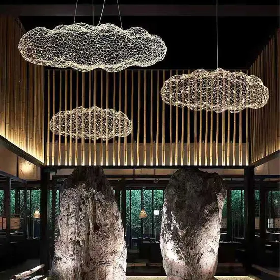 Postmodern Firefly Cloud Restaurant Chandelier Nordic Designer Creative Full Star Bar Woven Pendant Lights