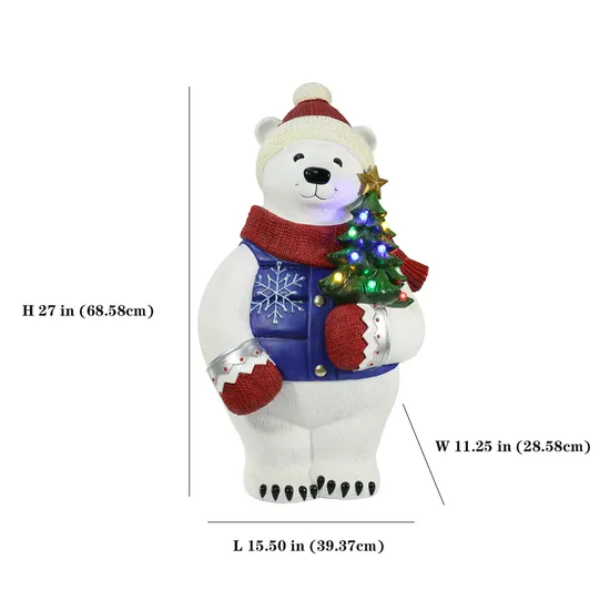 American Christmas Table Lamp European-Style Resin Christmas Polar Bear Table Lamp European-Style Holiday Table Lamp