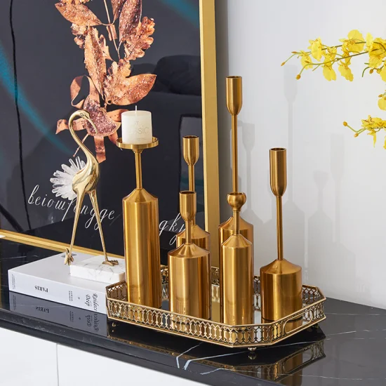 Candle Holder Table Nordic Modern Stick Wedding Decorative Candlesticks Stand Metal Gold Luxury Candle Holder for Home Decor