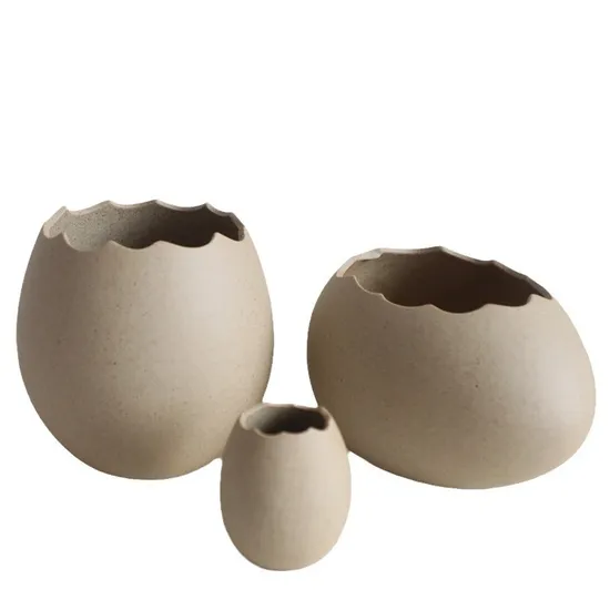 Ceramic Egg Shell Flower Vase High Quality Simple Cute Ceramic Flower Pot