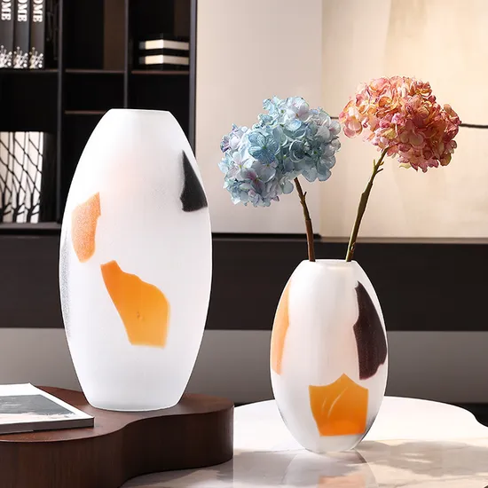 High-End Glass Flower Vase for Modern Home Color Glaze for Soft Decorations and Hydroponic Flowers Wholesale